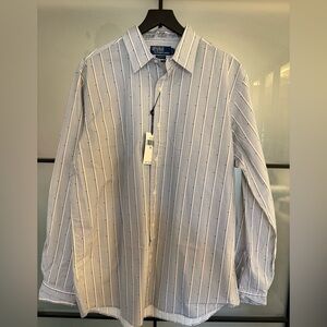 Polo Ralph Lauren White and Blue Striped Shirt